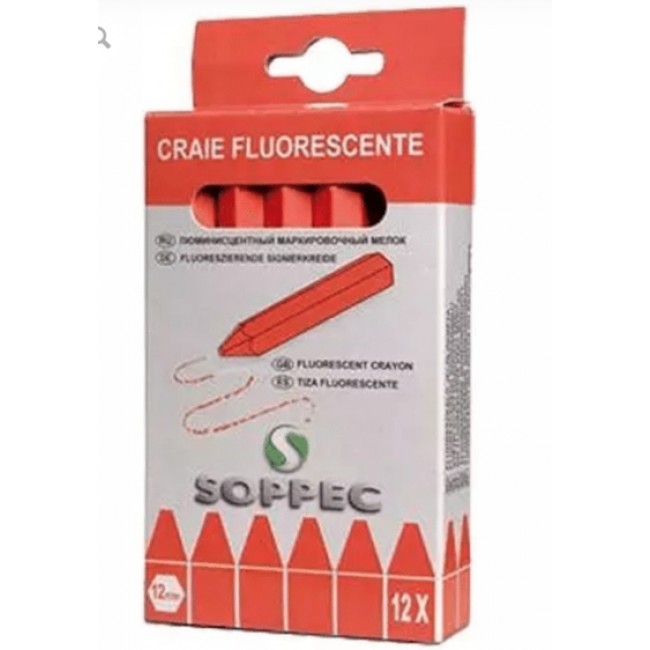 Soppec Lumber zsírkréta 12 db - Piros fluoreszkáló - 421113 - Festékjelölő tollak Soppec Lumber zsírkréta 12 db - Piros fluoreszkáló - 421113 - Festékjelölő tollak